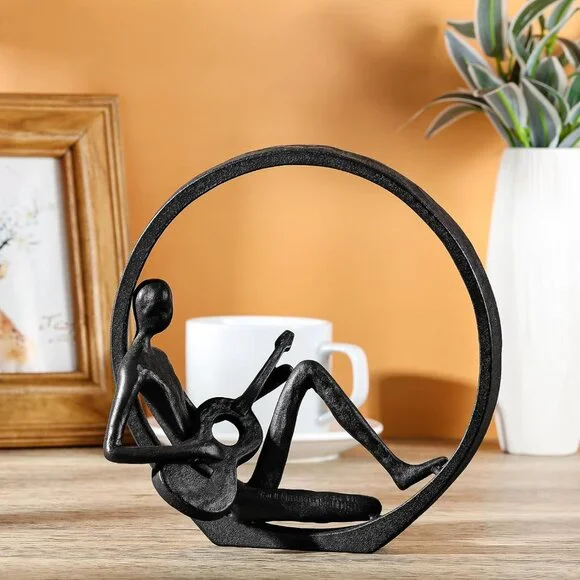 Music Décor Statue Guitar Figurine, Musician Sculpture Home Décor Musicians - Picture 2 of 6